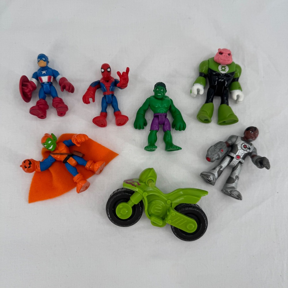 Imaginext Playskool Heroes Marvel DC Figure Lot Spider-Man Hulk Captain America